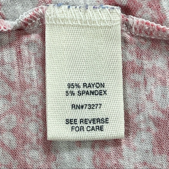 4/$32 Mudd 📌 size small red white striped floral spaghetti strap top curved hem - Picture 6 of 7